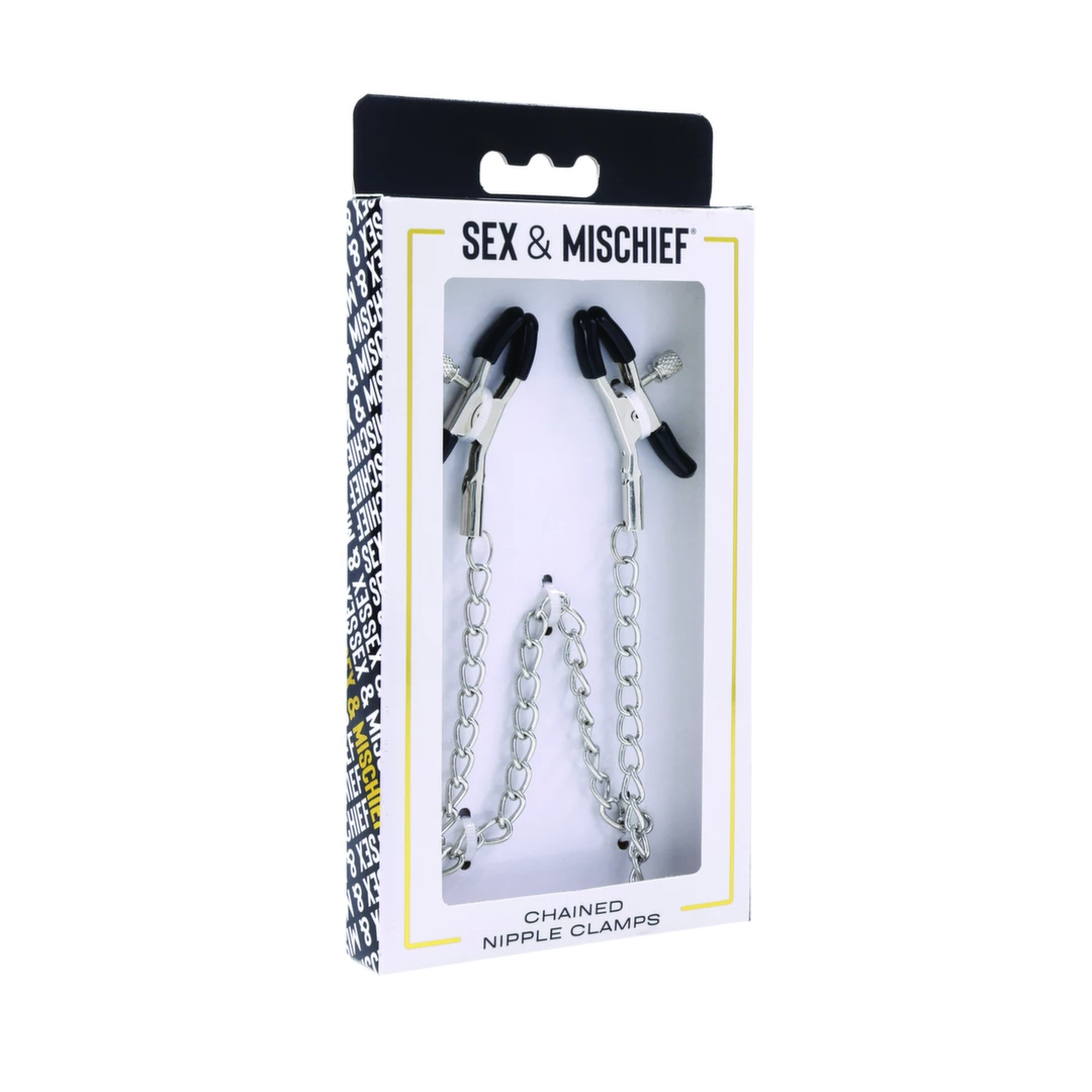 S&M Chained Nipple Clamps - zaciski z łańcuszkiem, regulacja nacisku