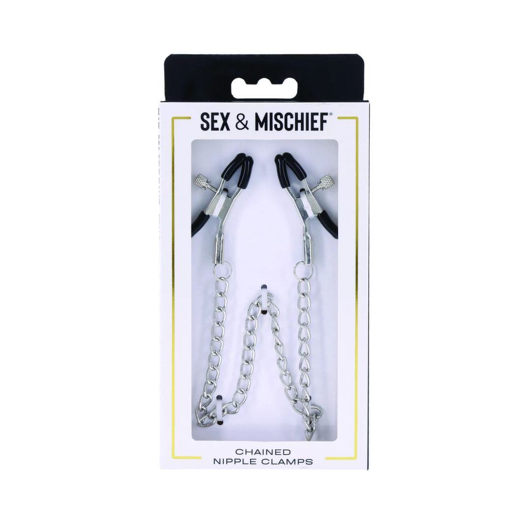 S&M Chained Nipple Clamps - zaciski z łańcuszkiem, regulacja nacisku